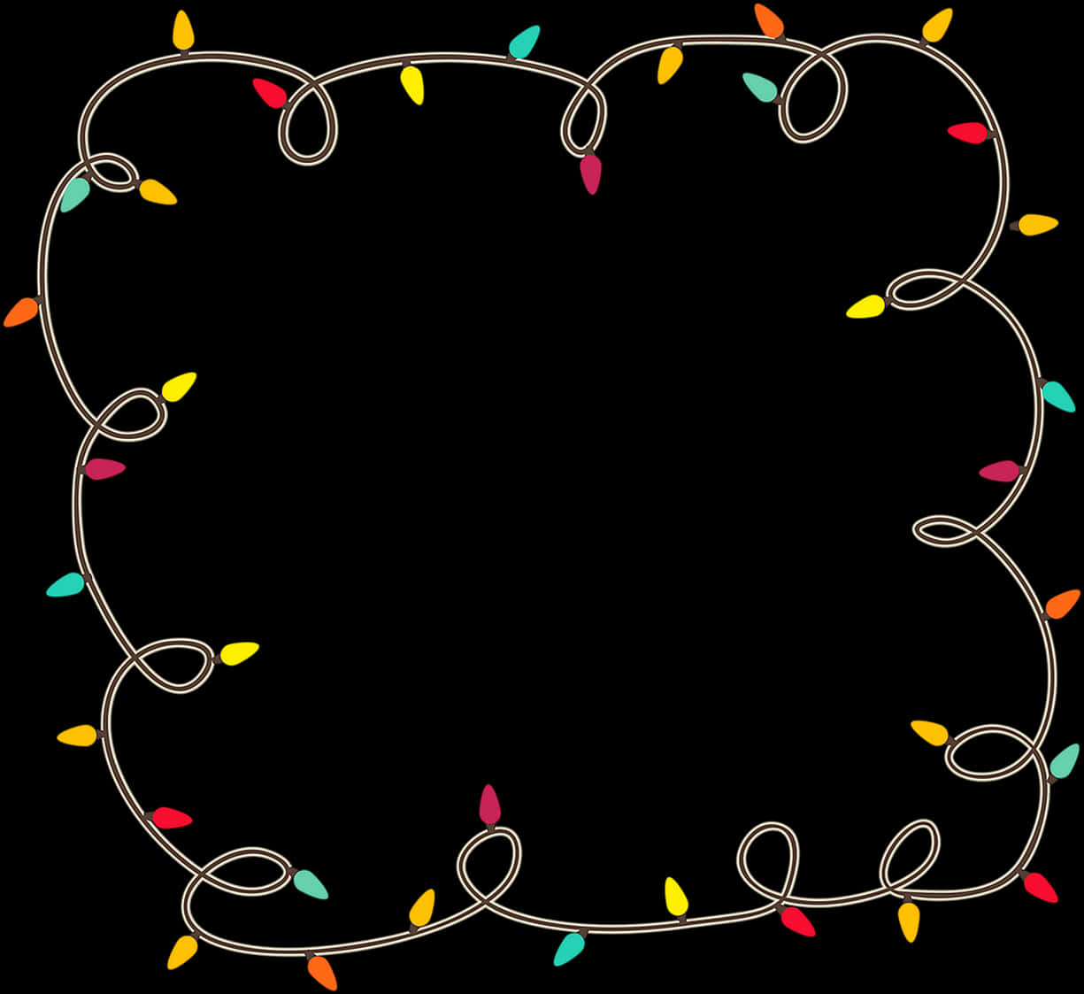 Colorful Christmas Lights Frame