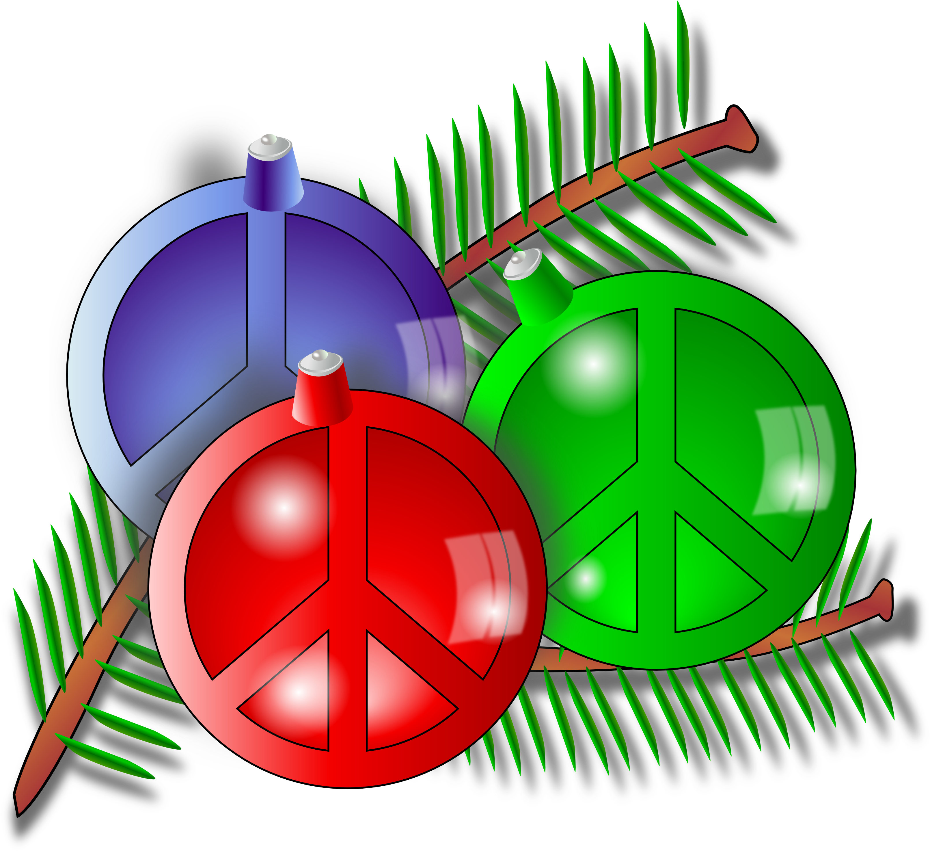 Colorful Christmas Peace Ornaments