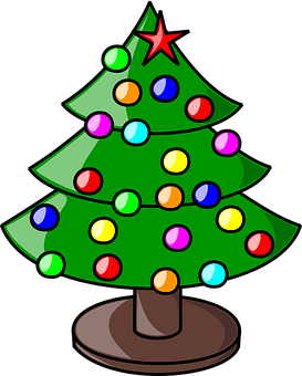 Colorful Christmas Tree Cartoon