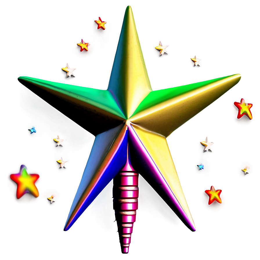 Colorful Christmas Tree Star Png 28