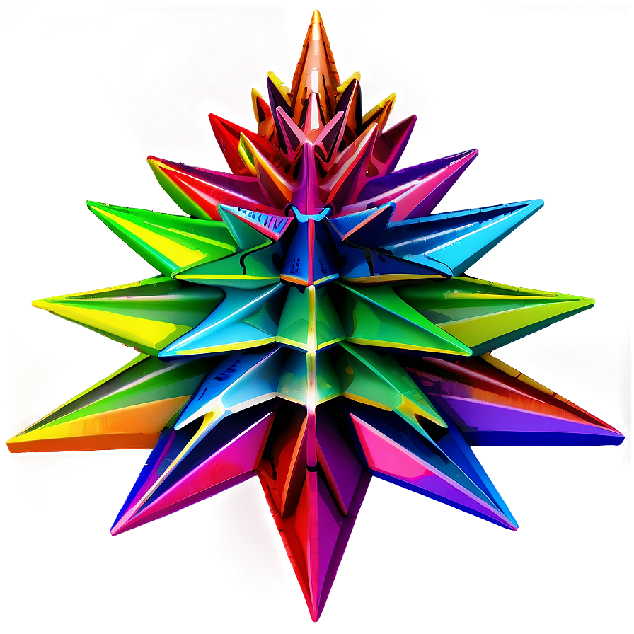 Colorful Christmas Tree Star Png Jfd