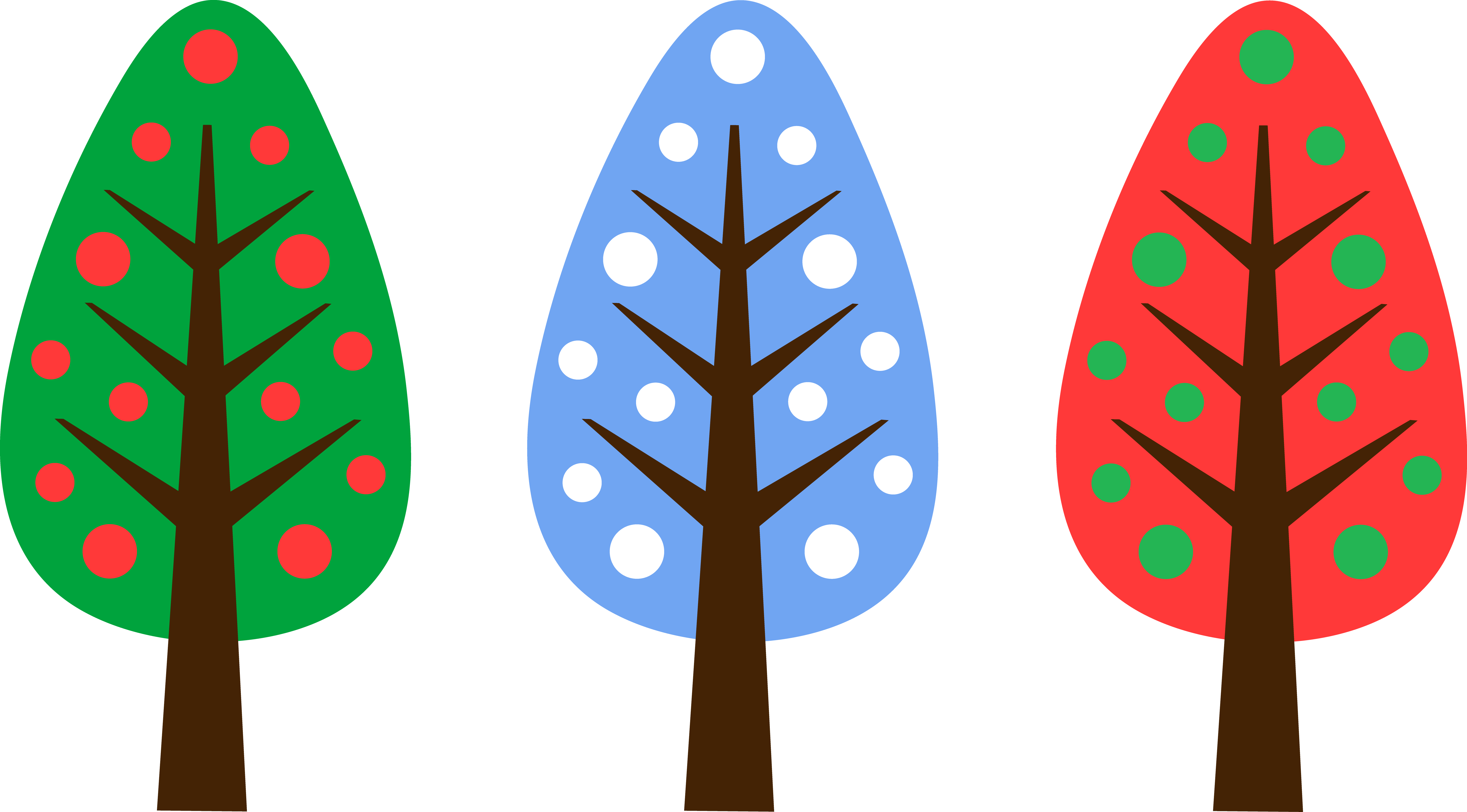 Colorful Christmas Trees Clipart