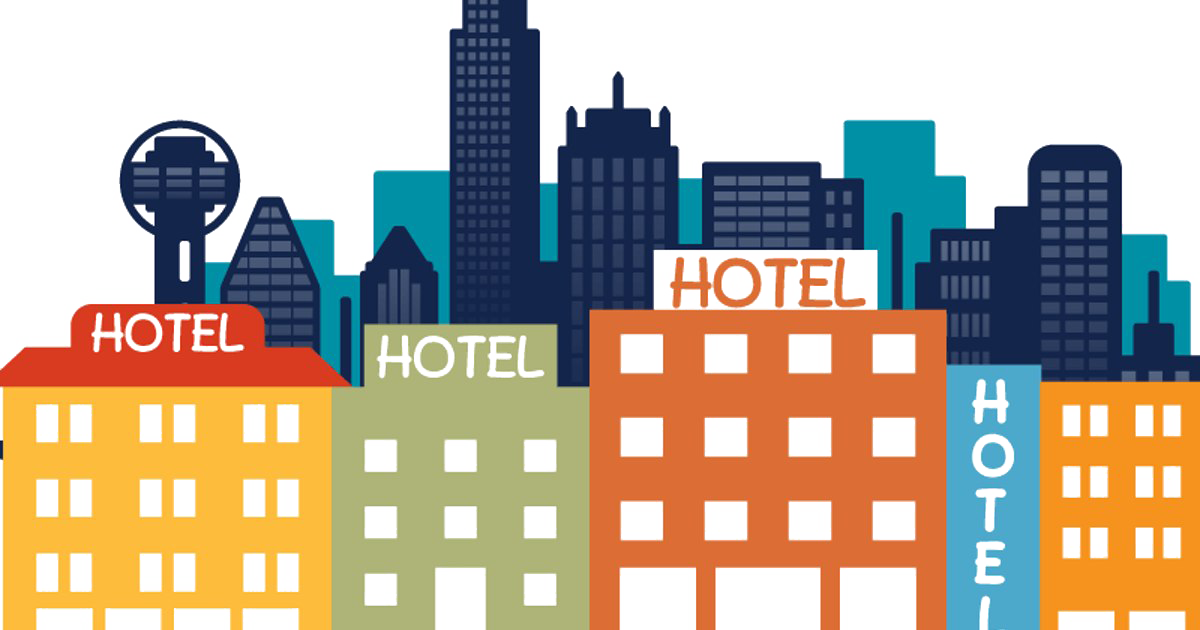 Colorful Cityscape Hotel Illustration