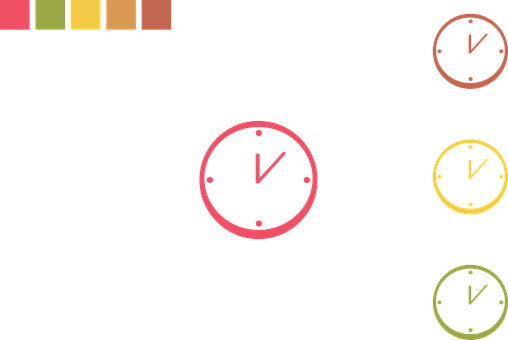 Colorful Clock Icons Set