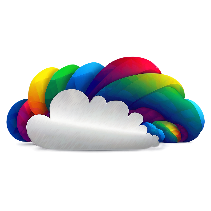 Colorful Cloud Vector Set Png Top