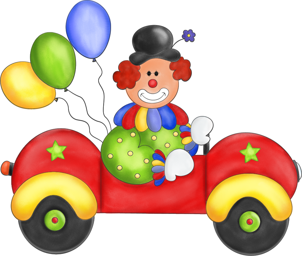 Colorful Clown Car Cartoon