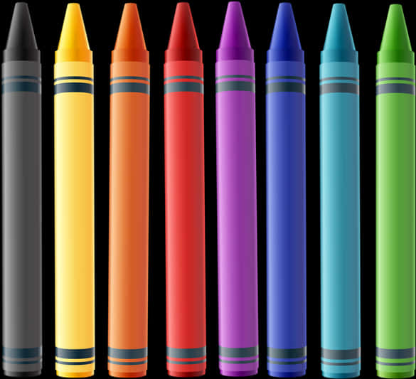 Colorful Crayons Arrayed