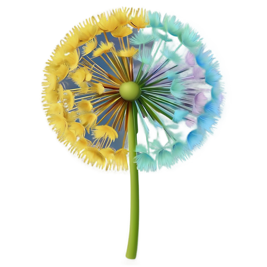 Colorful Dandelion Art Png Uqk