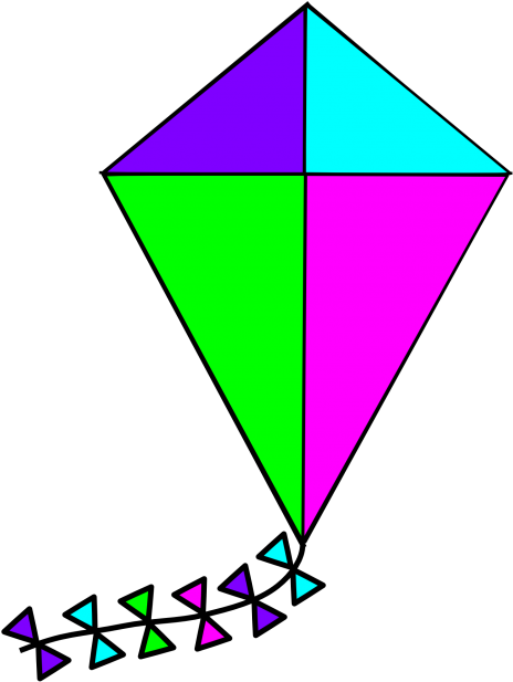 Colorful Diamond Kite With Tail