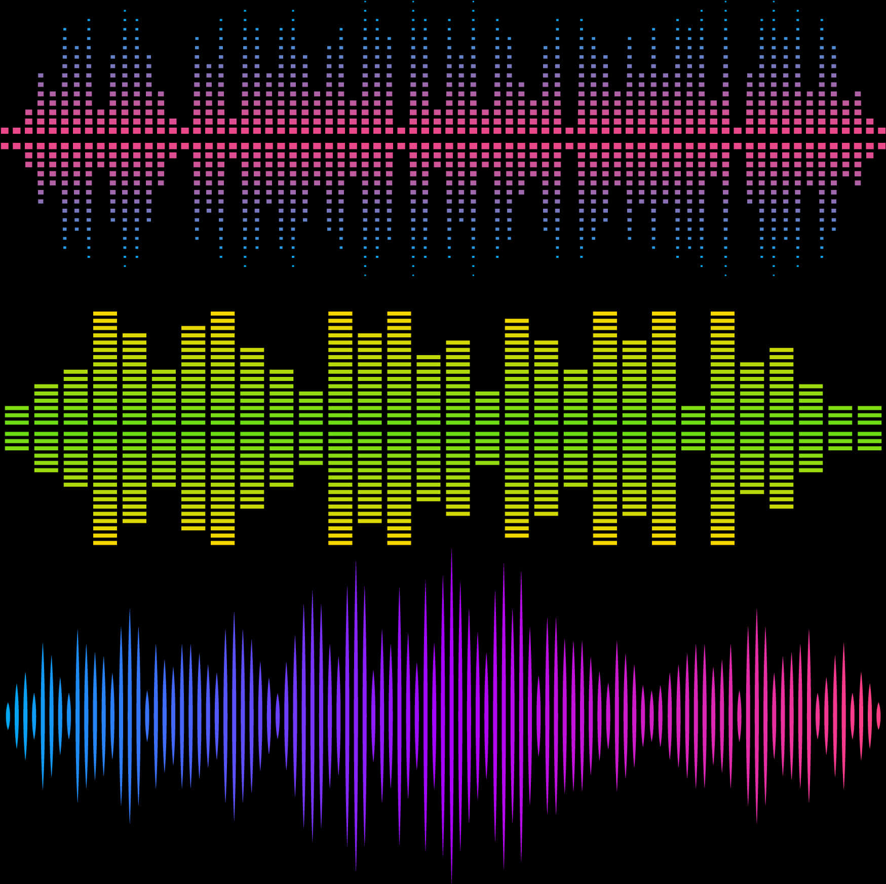 Colorful Digital Sound Waves