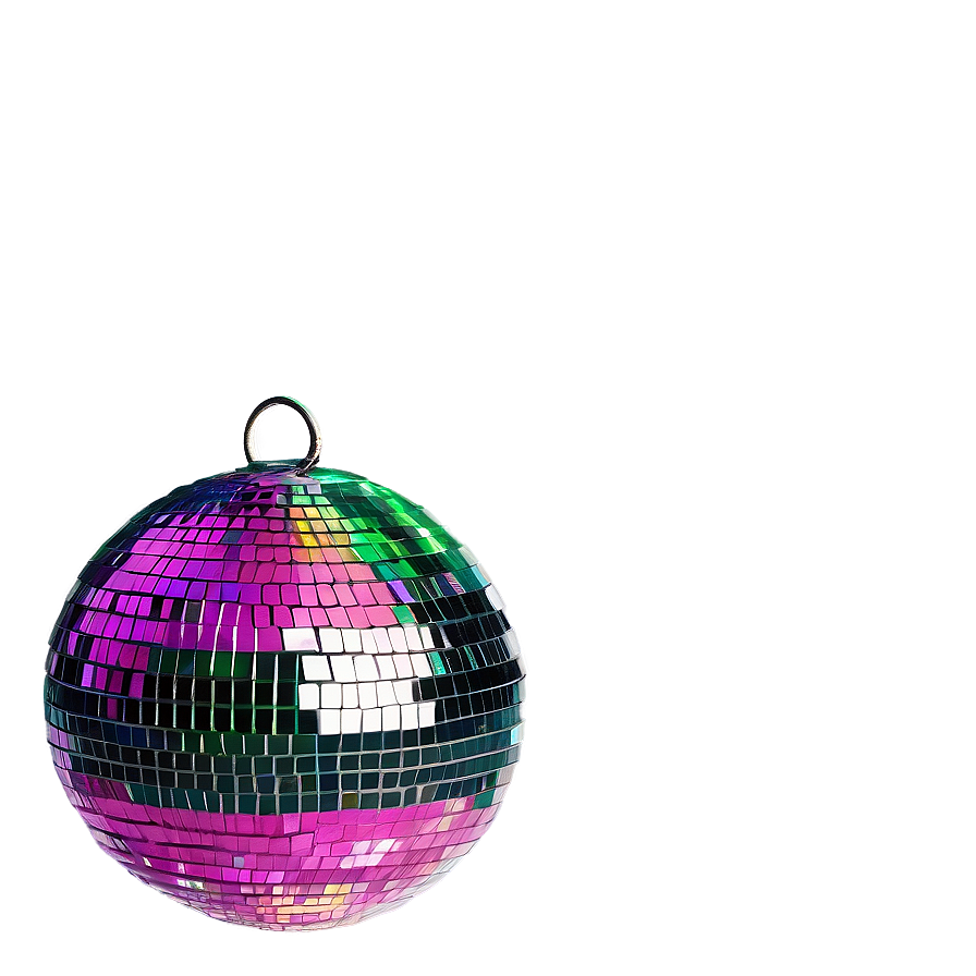 Colorful Disco Ball Grey Background
