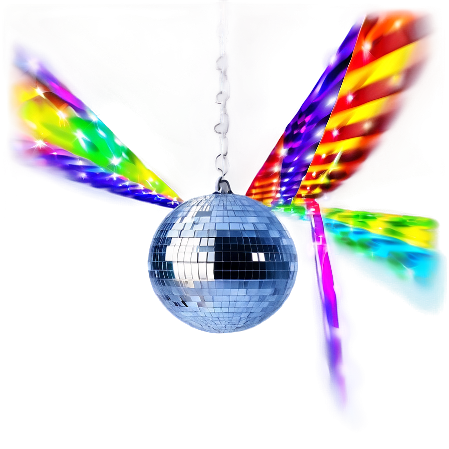 Colorful Disco Ballwith Wings