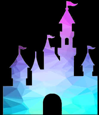 Colorful Disney Castle Silhouette
