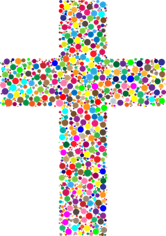 Colorful Dot Mosaic Cross