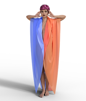 Colorful Drapery Fashion Portrait