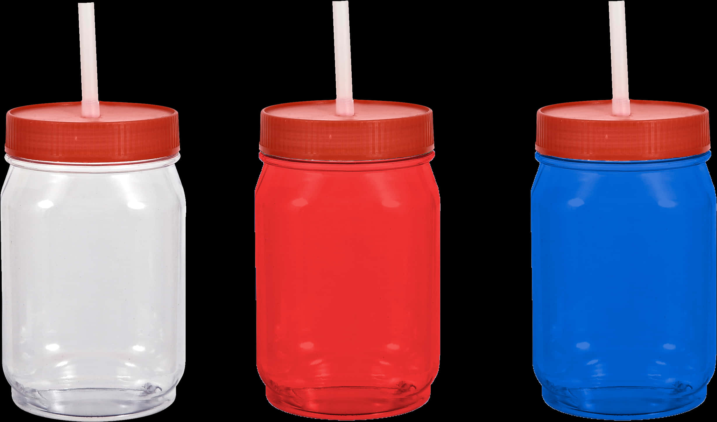 Colorful Drinking Jars With Straws