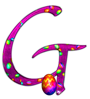 Colorful Easter Egg Letter G