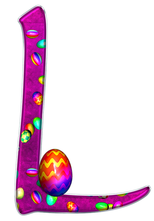 Colorful Easter Egg Letter L