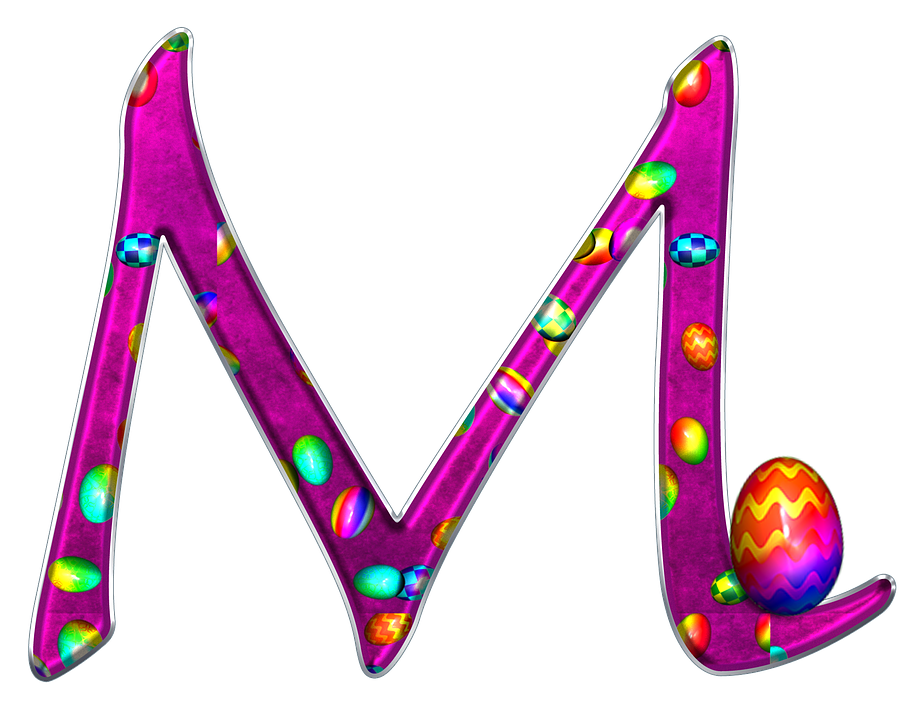 Colorful Easter Egg Letter M