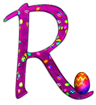 Colorful Easter Egg Letter R