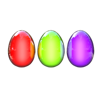 Colorful Easter Eggs Black Background
