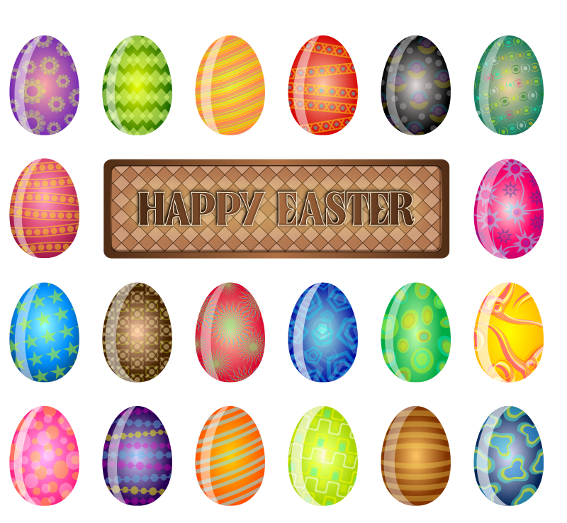 Colorful Easter Eggs Collection