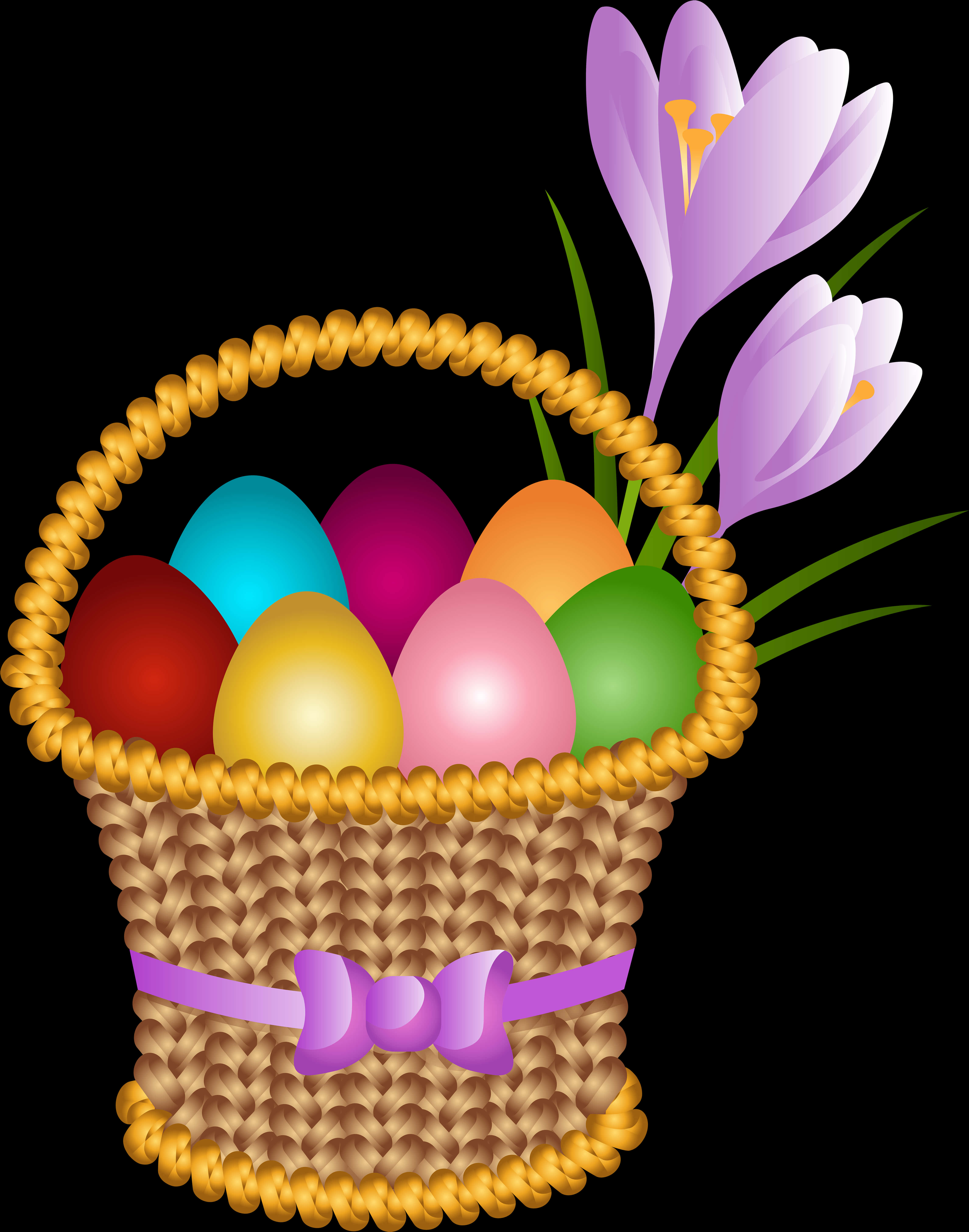 Colorful Easter Eggsin Basket