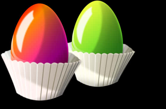 Colorful Easter Eggsin Cups
