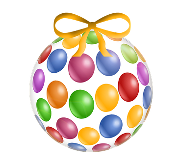 Colorful Easter Eggwith Yellow Ribbon