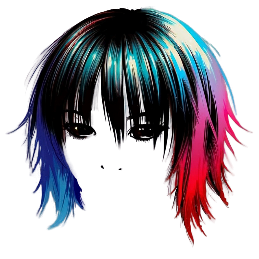 Colorful Emo Hair Design Png 38