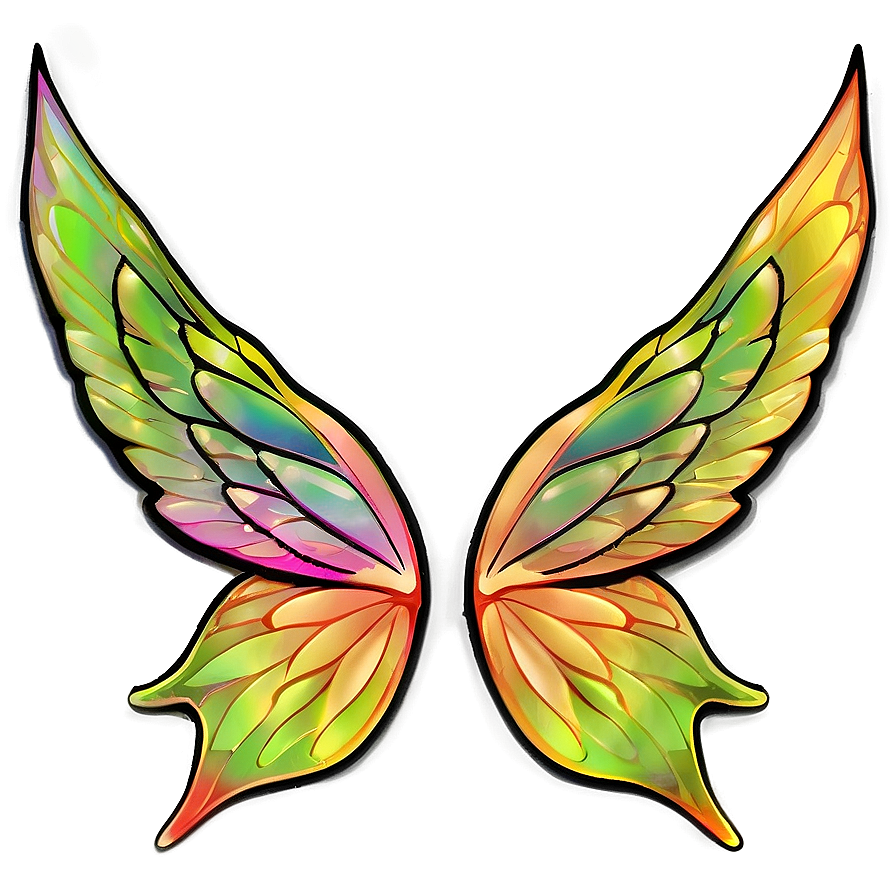 Colorful Fairy Wings Template Png Qix
