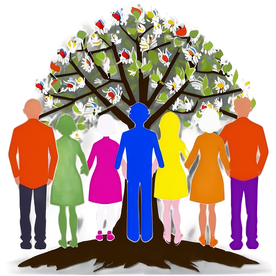 Colorful Family Reunion Tree Graphic Png 18