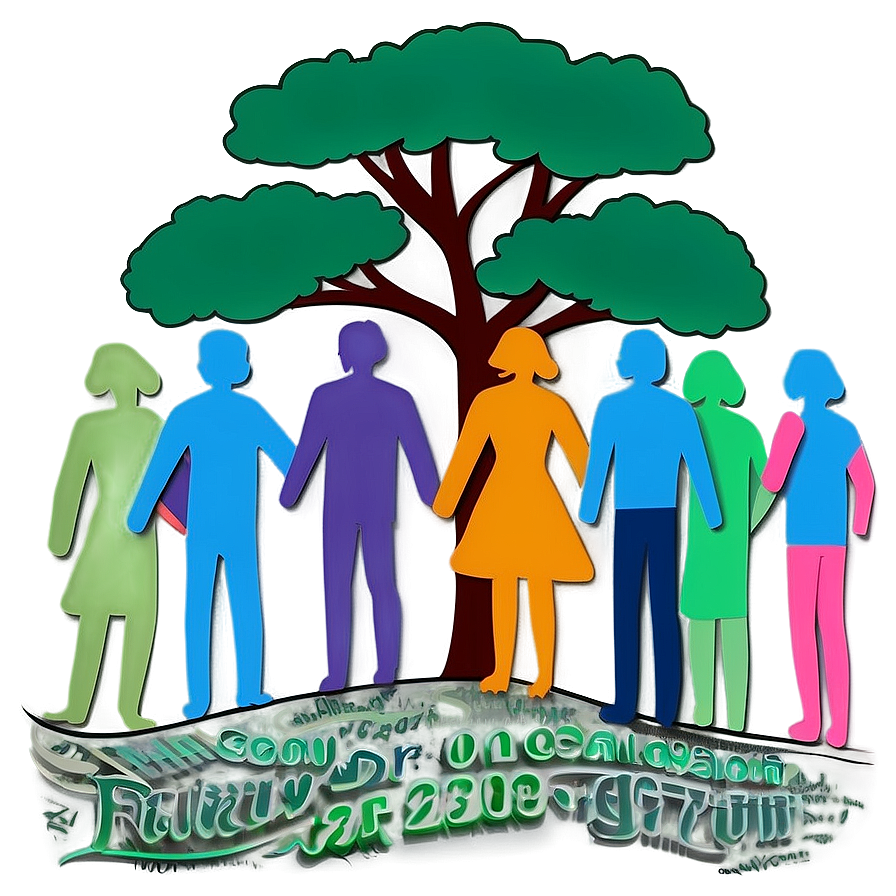 Colorful Family Reunion Tree Graphic Png Gkn84