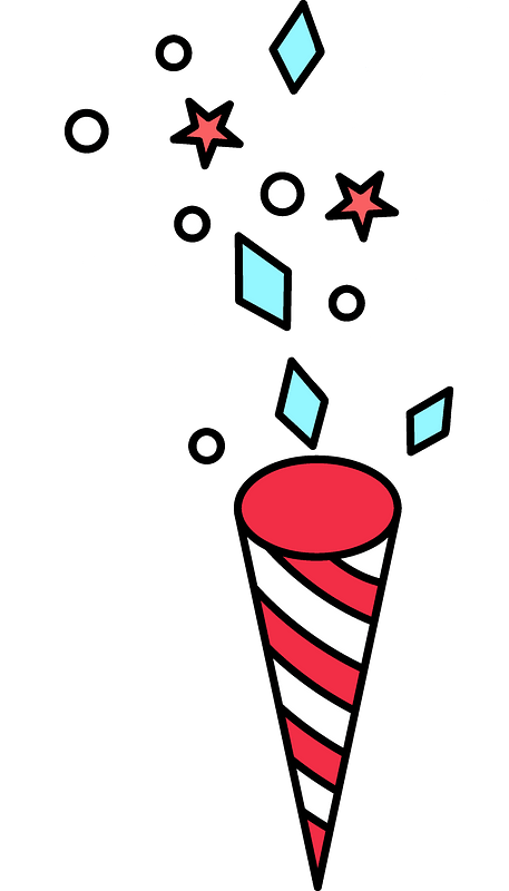 Colorful Firework Cone Clipart