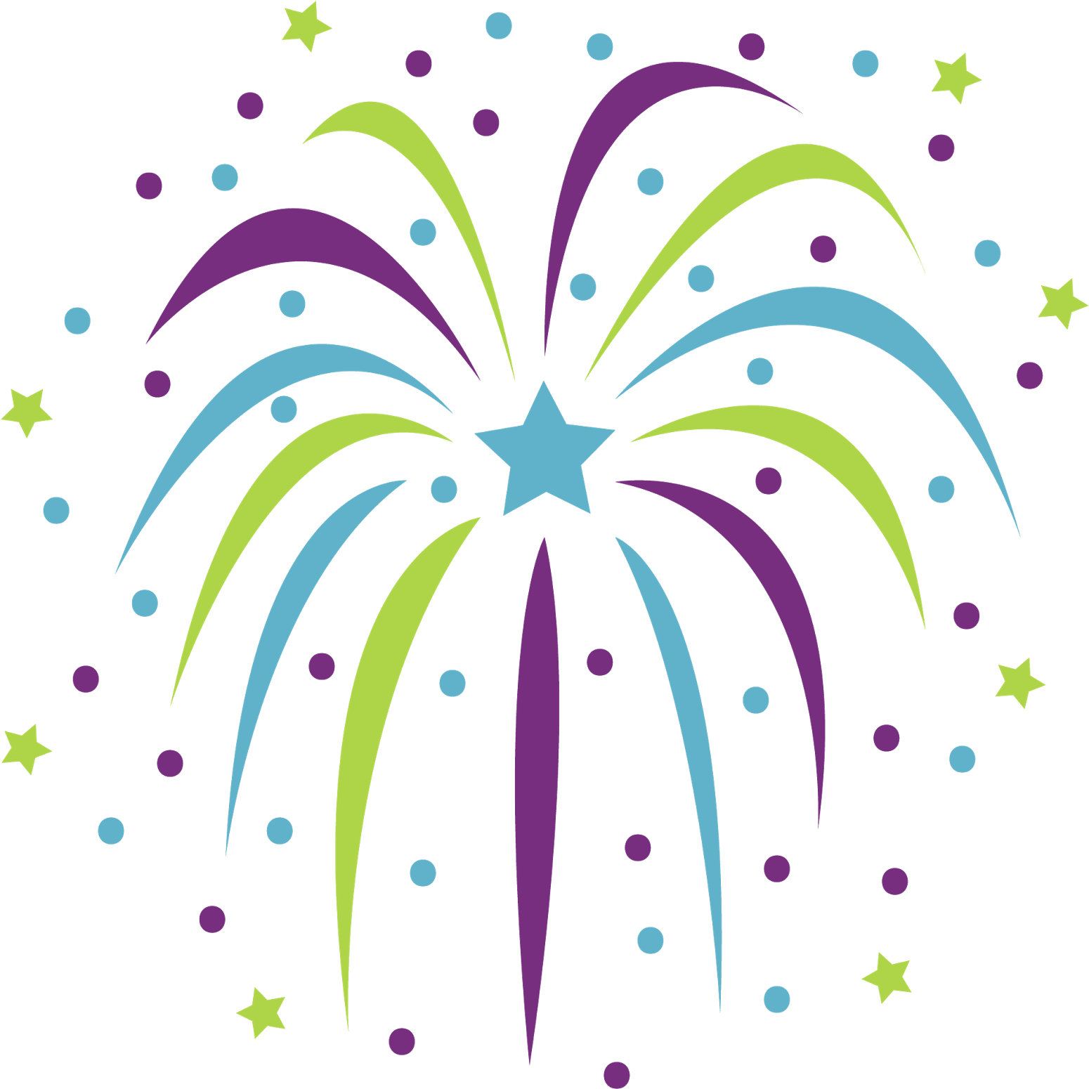 Colorful Fireworks Clipart