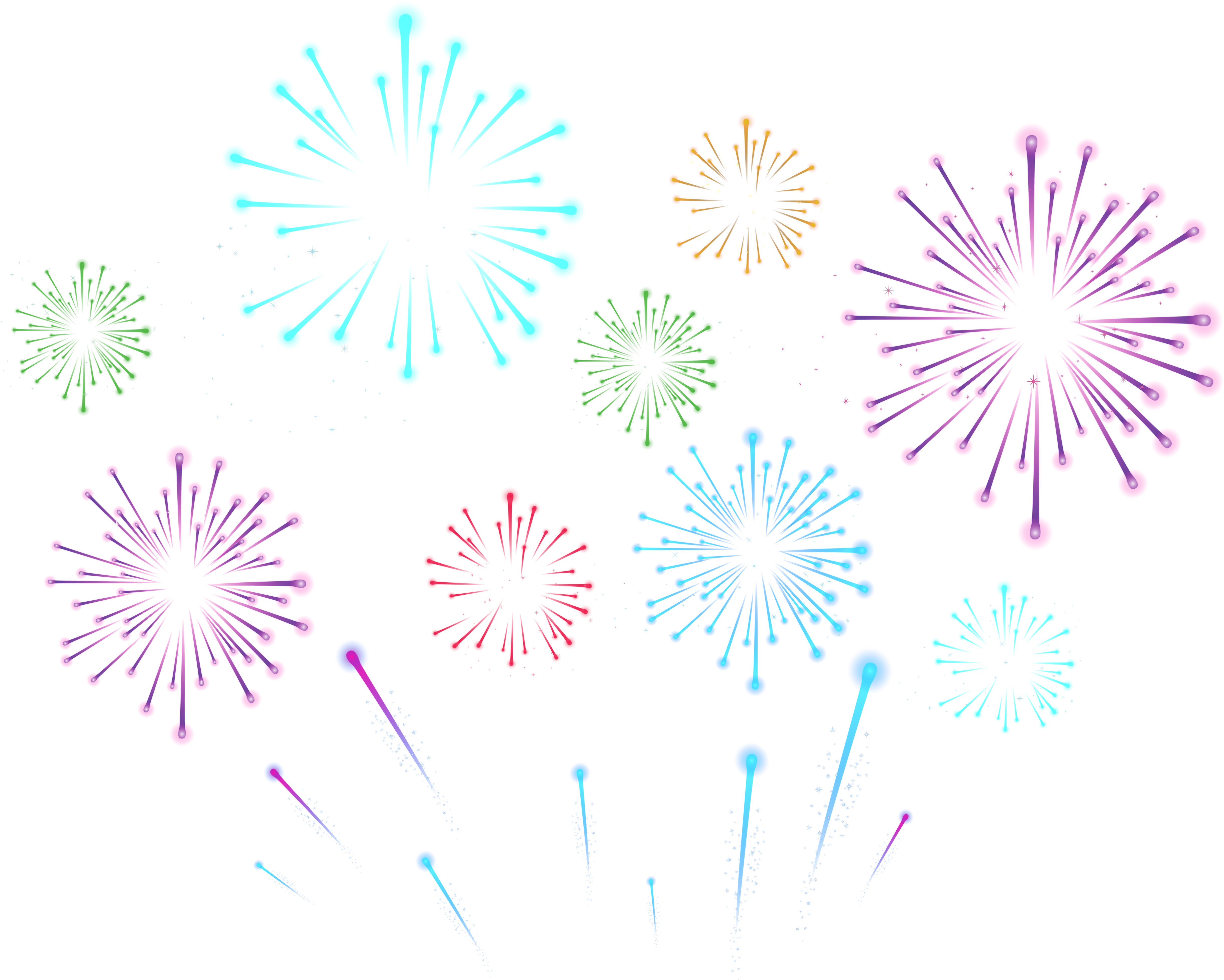 Colorful Fireworks Display Clipart