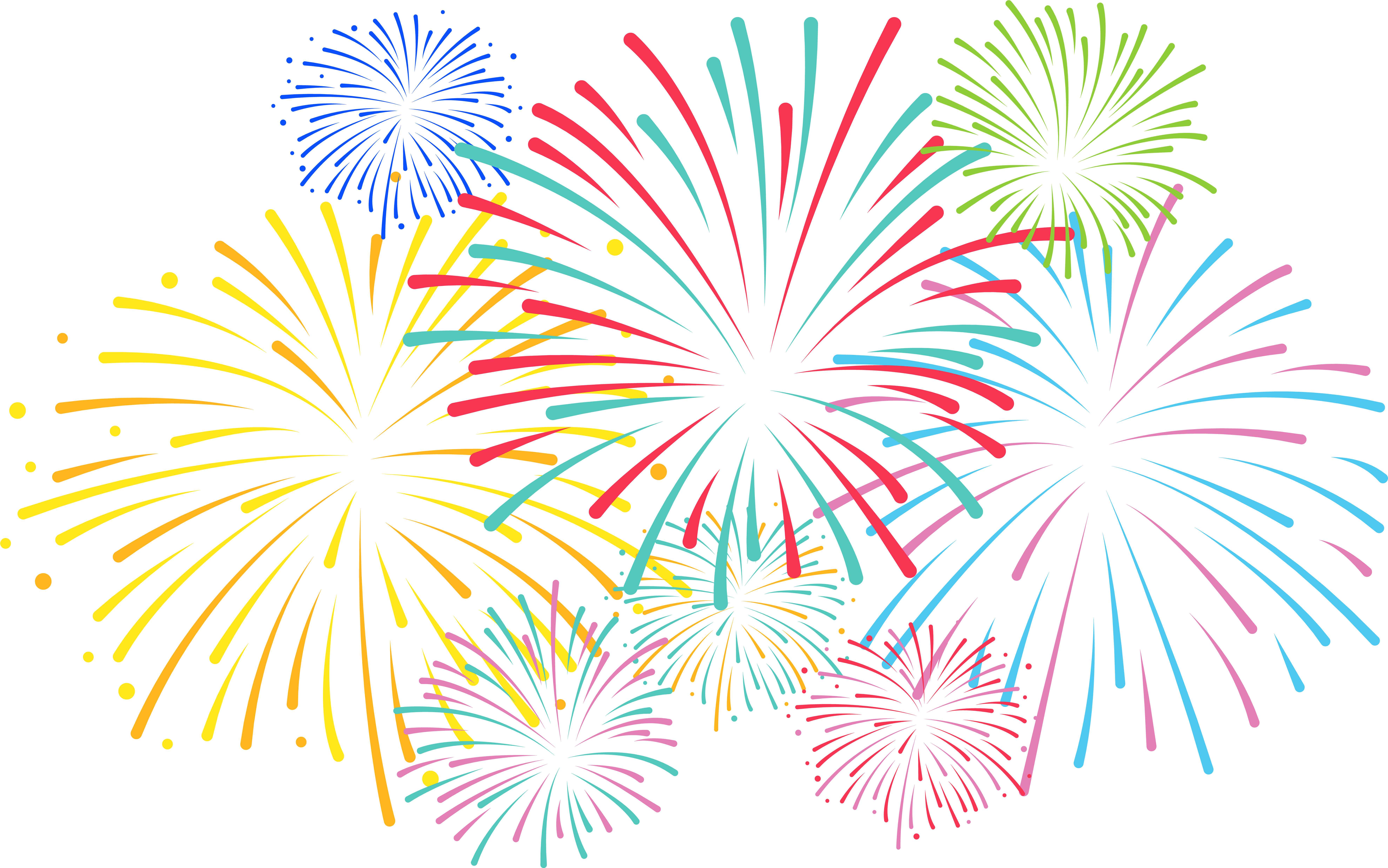 Colorful Fireworks Display Clipart