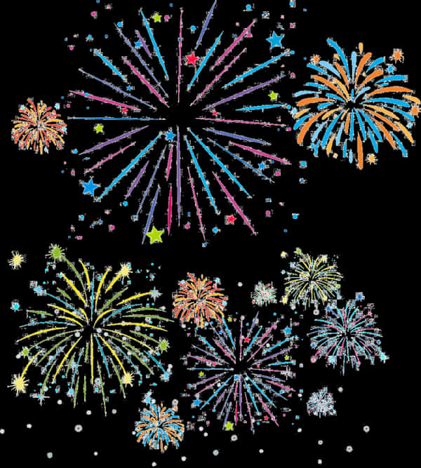 Colorful Fireworks Display Diwali Celebration