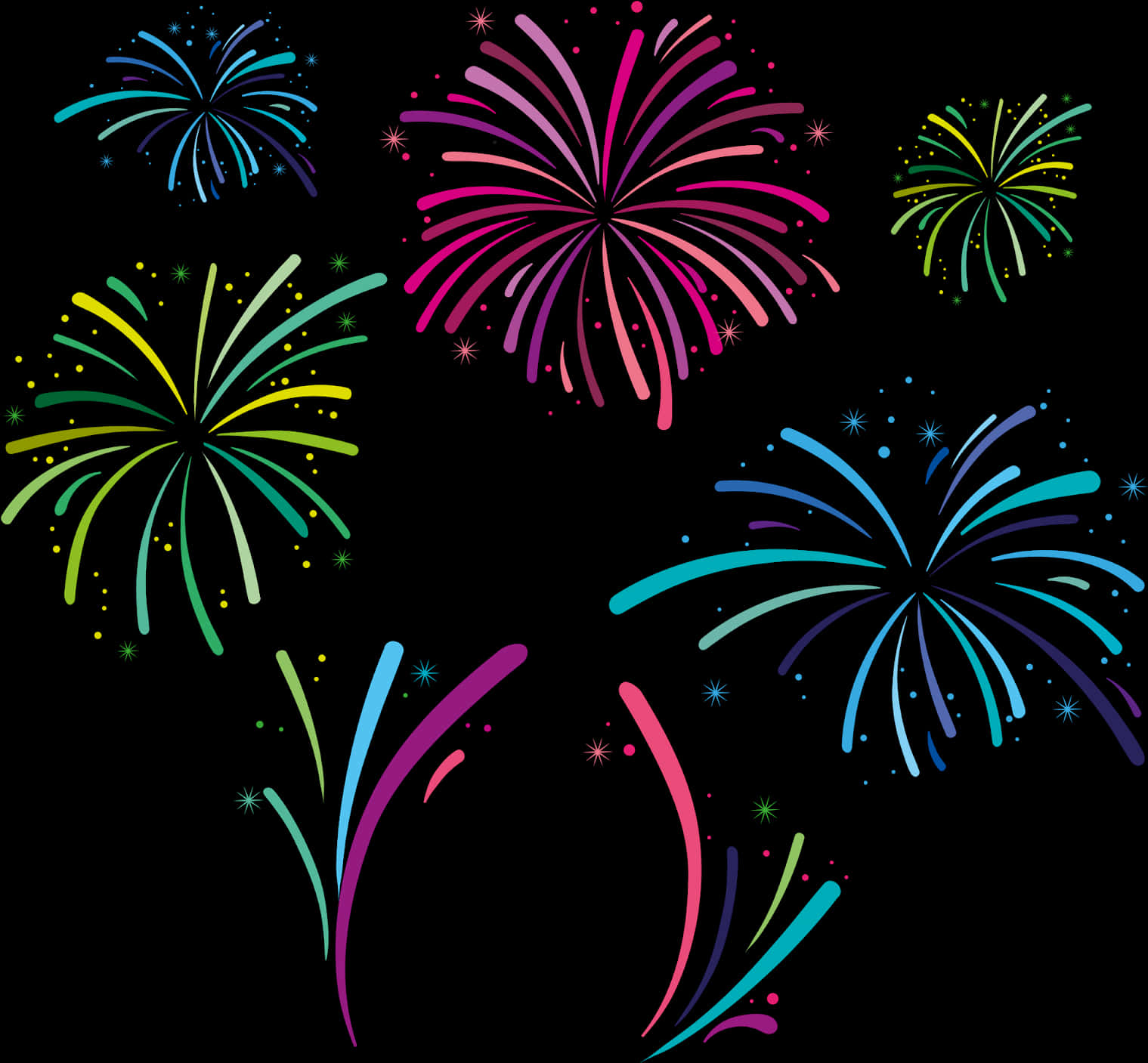 Colorful_ Fireworks_ Display_ Vector