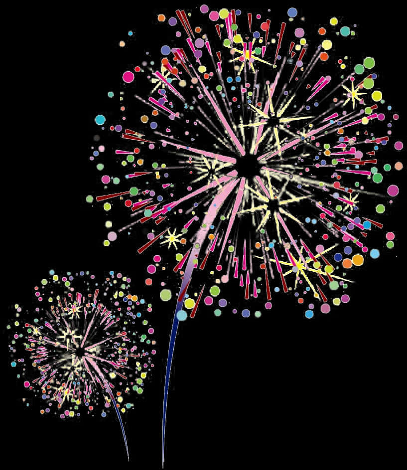 Colorful Fireworks Illustration Diwali Celebration