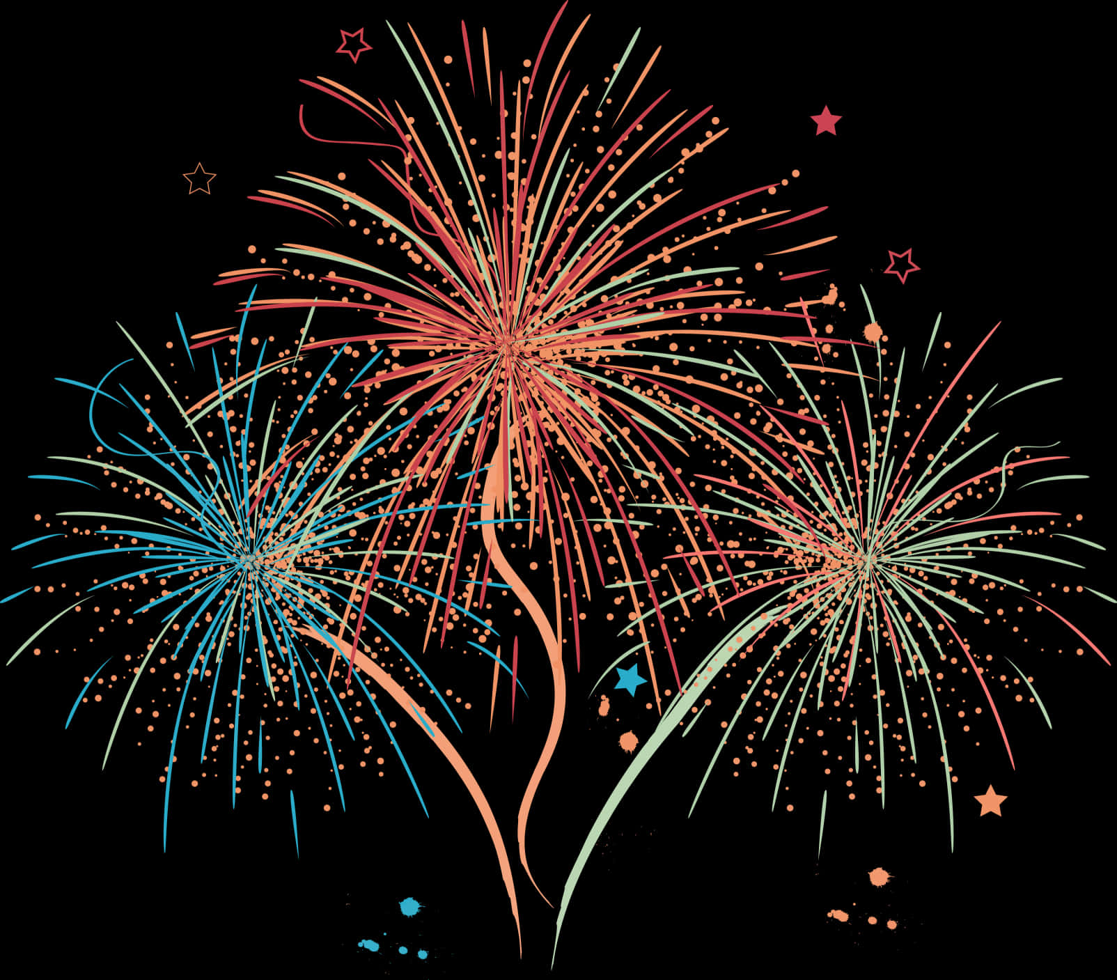 Colorful Fireworks Illustration