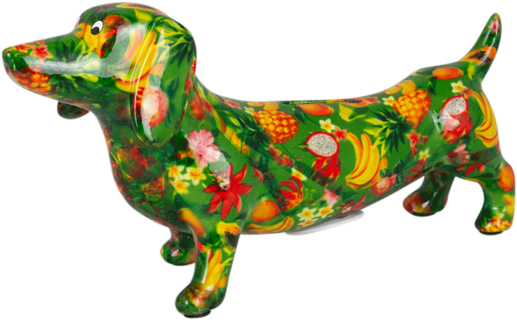 Colorful Floral Dachshund Figurine