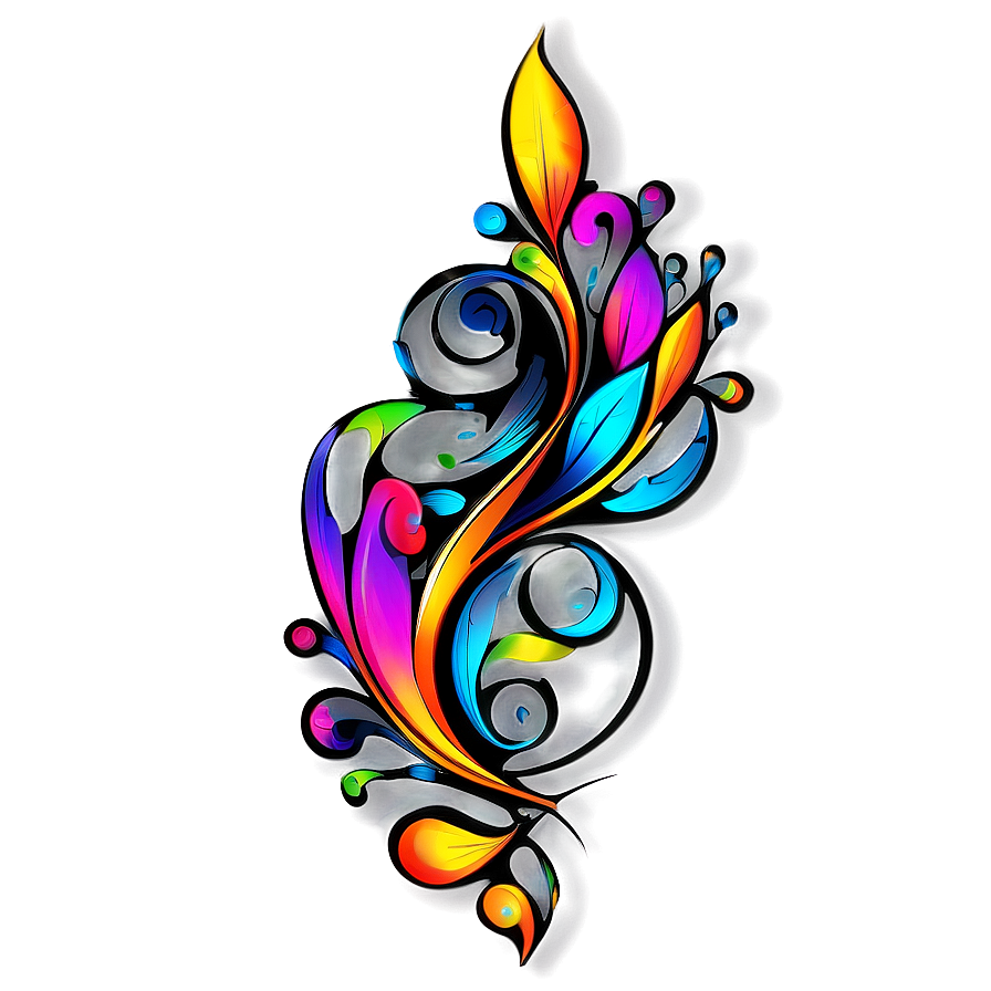 Colorful Flourish Art Png 06212024