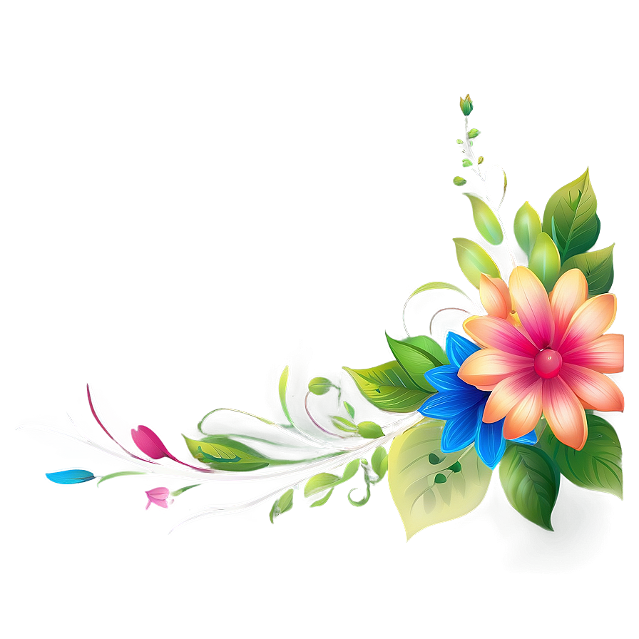 Colorful Flower Border Png 21