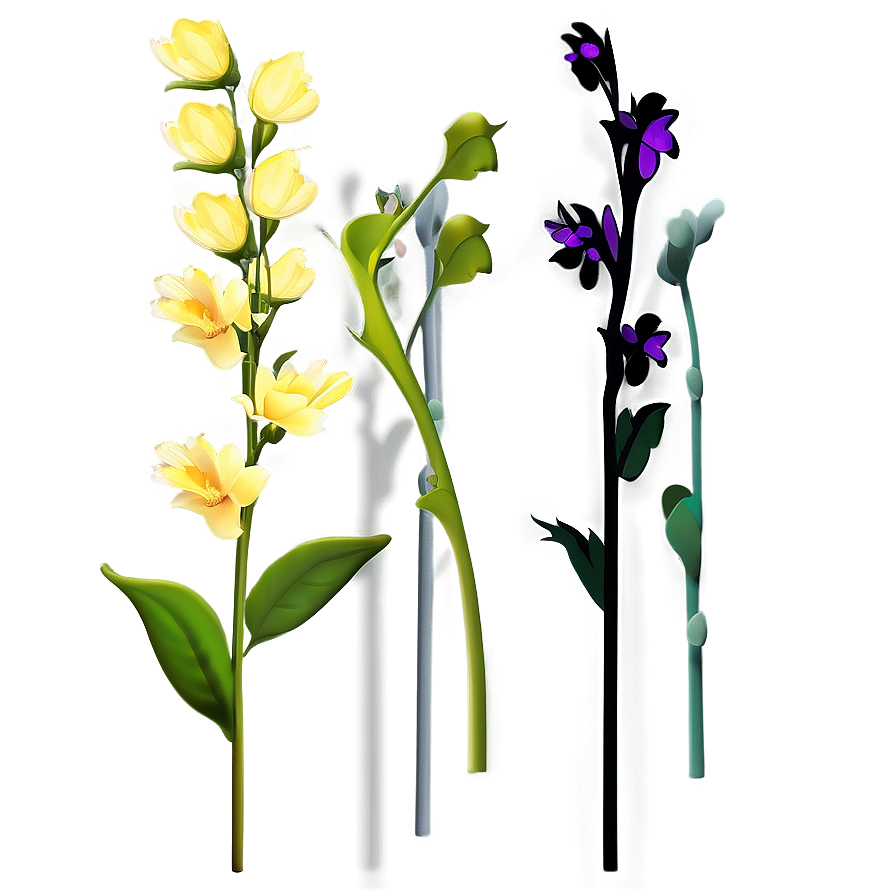 Colorful Flower Stem Png 06132024