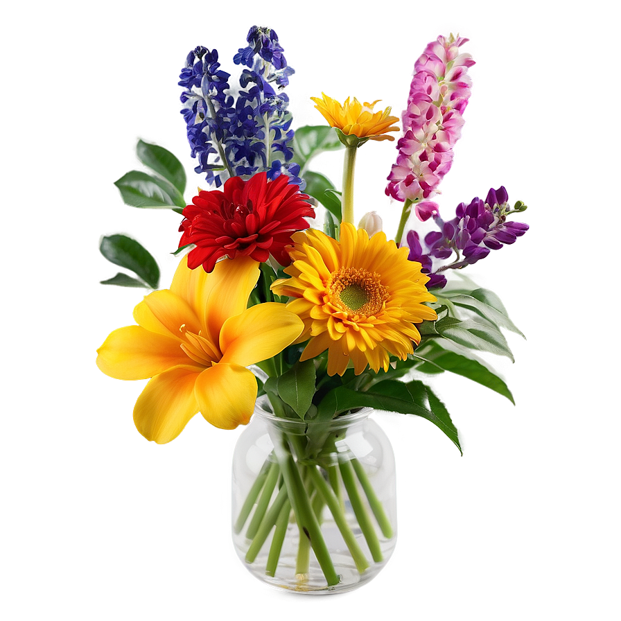 Colorful Flowers In Vase Png 20