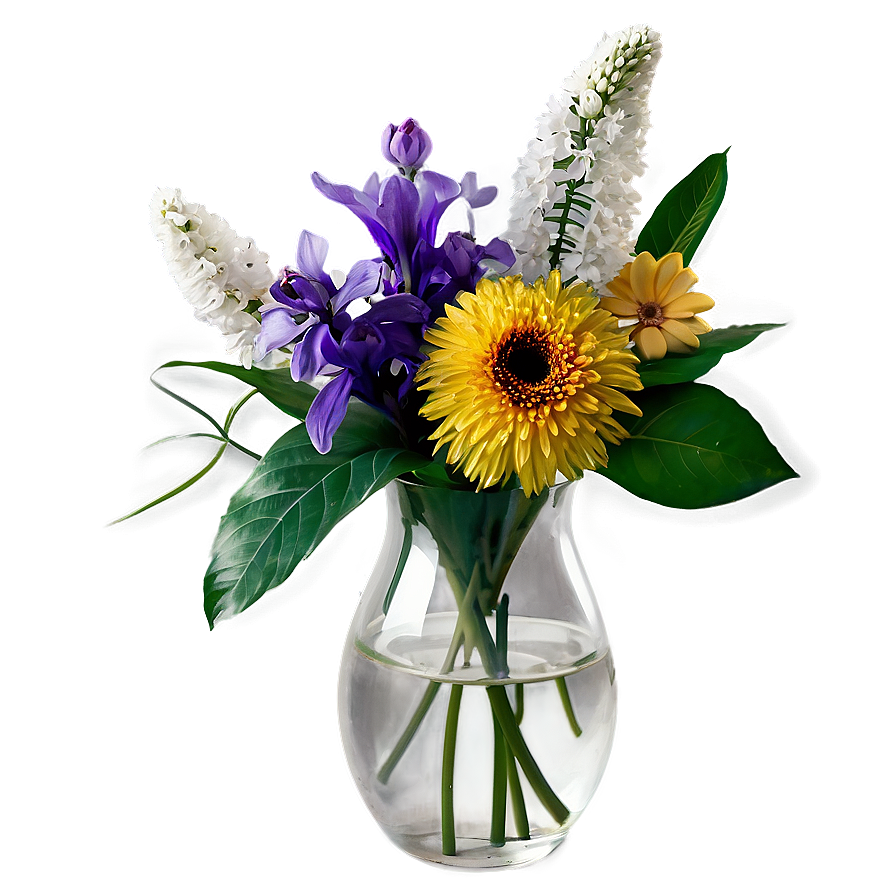 Colorful Flowers In Vase Png Mnb26