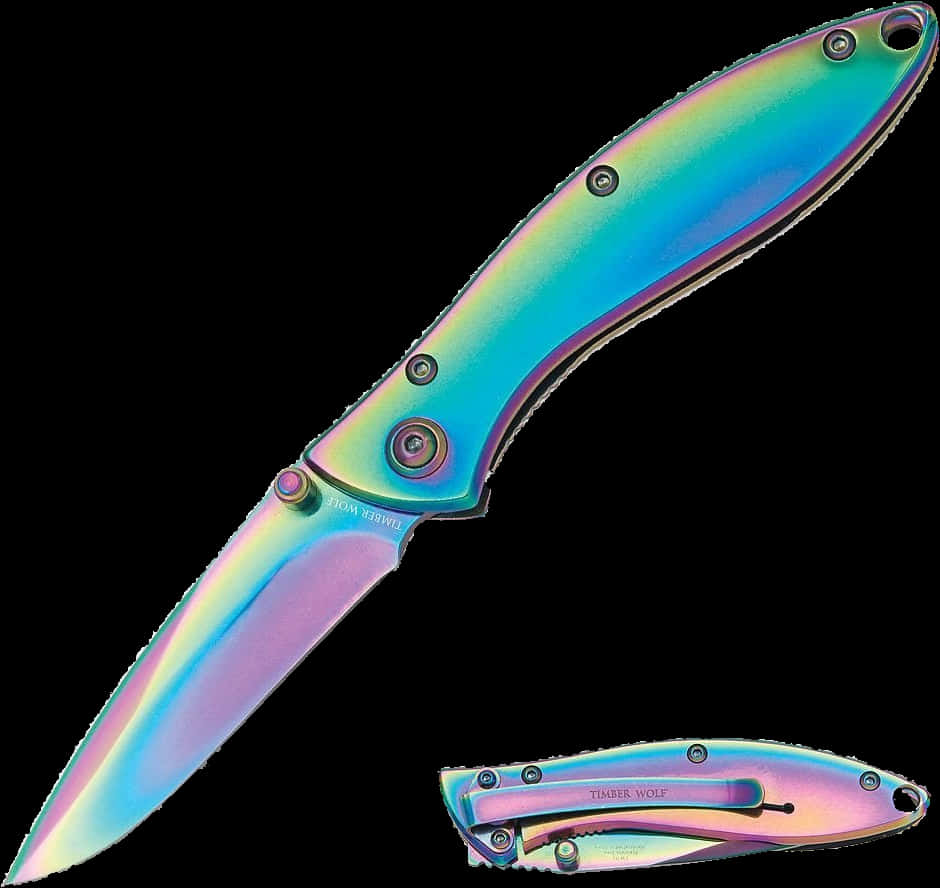 Colorful Folding Knife Isolated