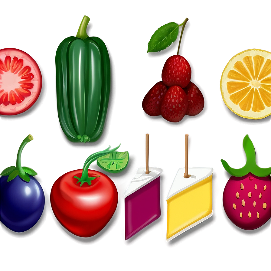 Colorful Food Illustrations Png Xpa7