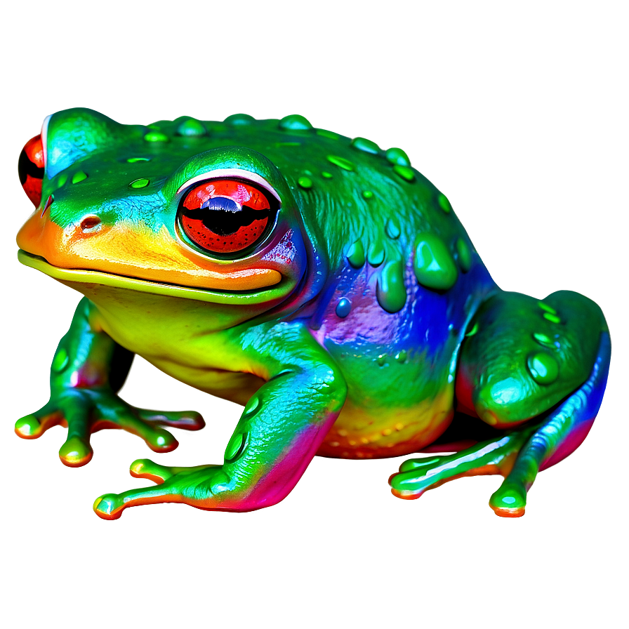 Colorful Frog Art Png Sqx